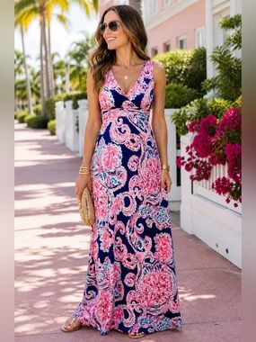 Lilly Pulitzer Sloane Maxi Dress Pop Up For The Halibut Size Medium